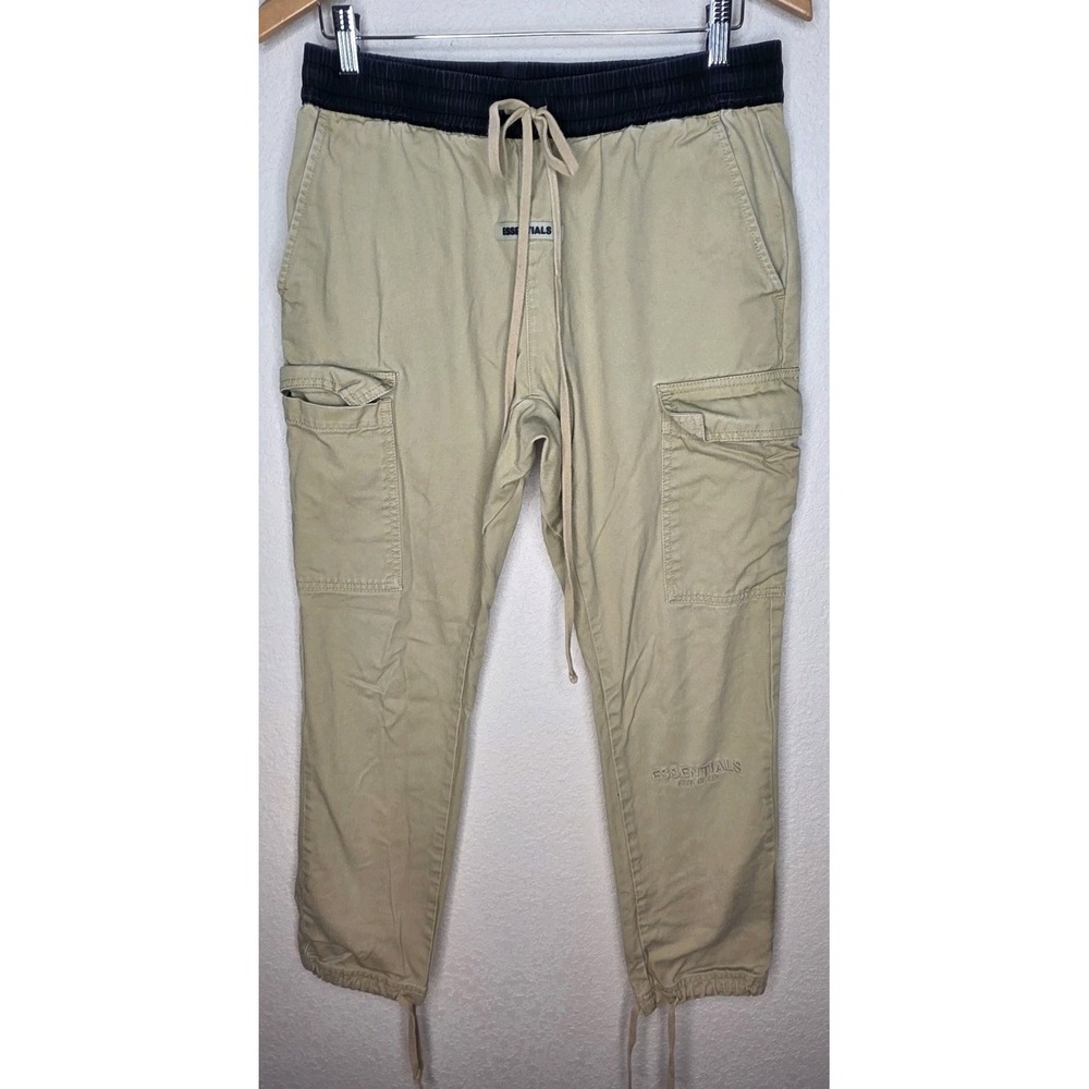 Fear Of God Essentials Pants Men S/30 Khaki Cargo Jogger Ankle Cotton Utility